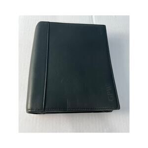 Tumi Black Leather Zip Around Travel Organizer Planner Passport Holder Folio